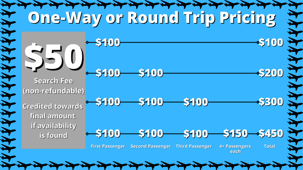 One-way or round trip prices at Points to Boarding Pass